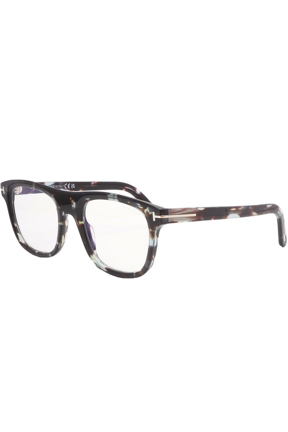 Tom Ford - Occhiali da vista in celluloide squadrati per uomo tartarugato -