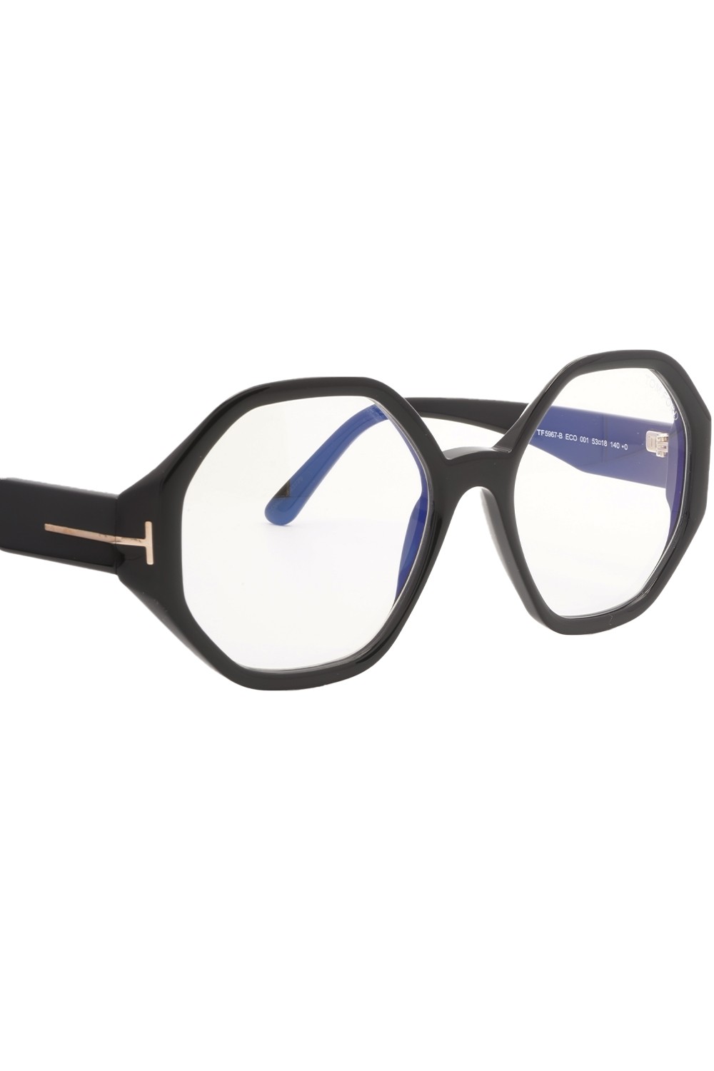 Tom Ford - Occhiali da vista in celluloide esagonali per donna nero - TF5967 001