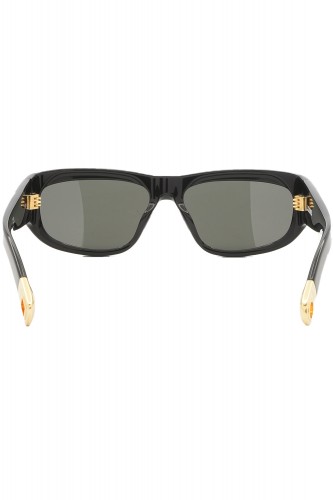 Jacquemus - Occhiali da sole in celluloide rettangolari unisex nero - PILOTA