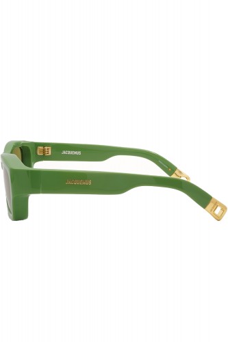 Jacquemus - Occhiali da sole in celluloide rettangolari unisex verde -