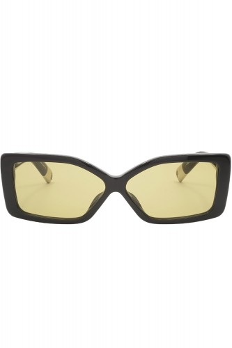 Jacquemus - Occhiali da sole in celluloide rettangolari per donna nero -
