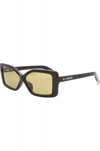 Jacquemus - Occhiali da sole in celluloide rettangolari per donna nero -
