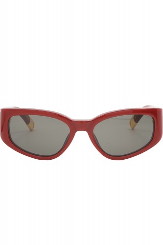 Jacquemus - Occhiali da sole in celluloide ovali per donna rosso - JAC/5/3