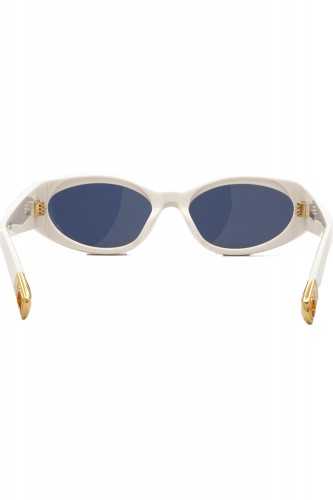 Jacquemus - Occhiali da sole in celluloide ovali per donna bianco - OVALO 9716