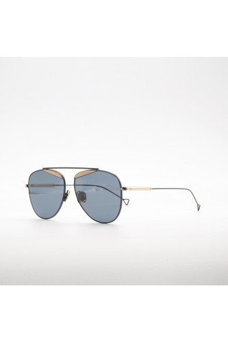 Haze - Occhiali da sole aviator in metallo per uomo nero, argento - DURETE