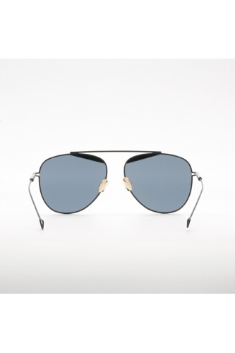 Haze - Occhiali da sole aviator in metallo per uomo nero, argento - DURETE