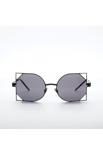 Soya - Occhiali da sole in metallo irregolari per donna nero satinato - RANIA 2