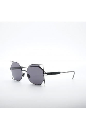 Soya - Occhiali da sole in metallo irregolari per donna nero satinato - RANIA