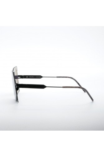 Soya - Occhiali da sole in metallo irregolari per donna nero satinato - RANIA