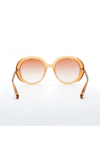 Chloè - Occhiali da sole in bio-acetato tondi per donna grigio, arancione -