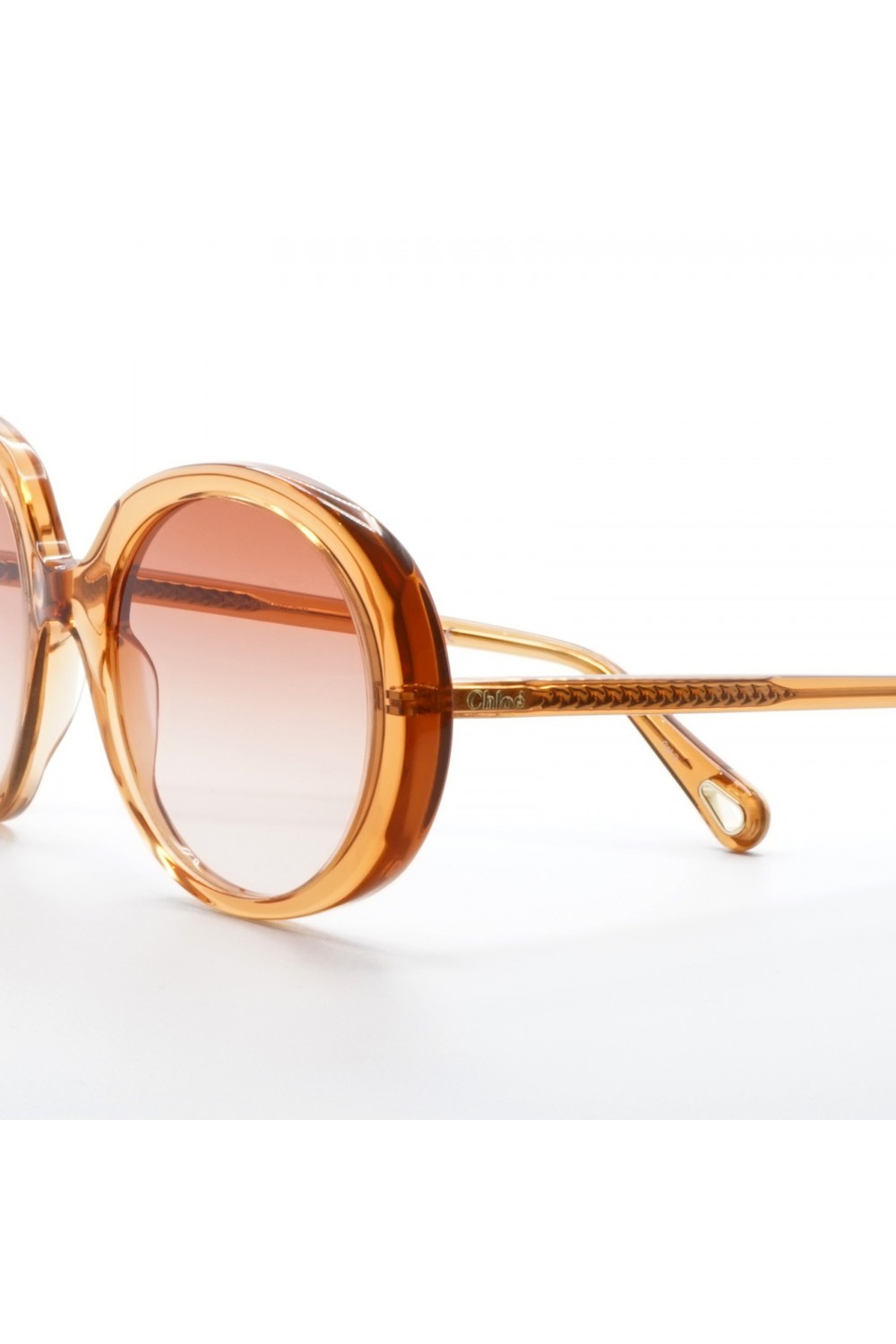 Chloè - Occhiali da sole in bio-acetato tondi per donna grigio, arancione -