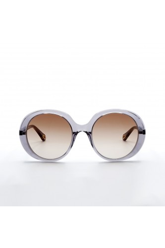 Chloè - Occhiali da sole in bio-acetato tondi per donna grigio, arancione -