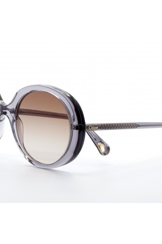 Chloè - Occhiali da sole in bio-acetato tondi per donna grigio, arancione -