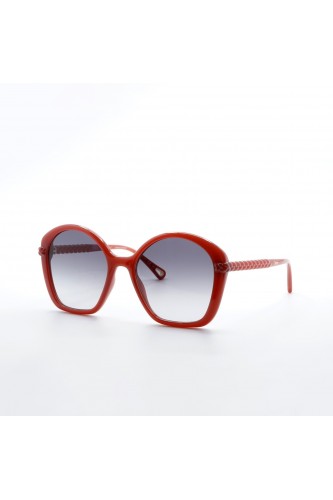 Chloè - Occhiali da sole in bio-acetato a farfalla per donna nero, burgundy  -