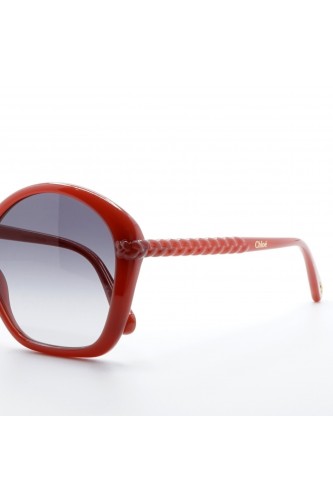 Chloè - Occhiali da sole in bio-acetato a farfalla per donna nero, burgundy  -