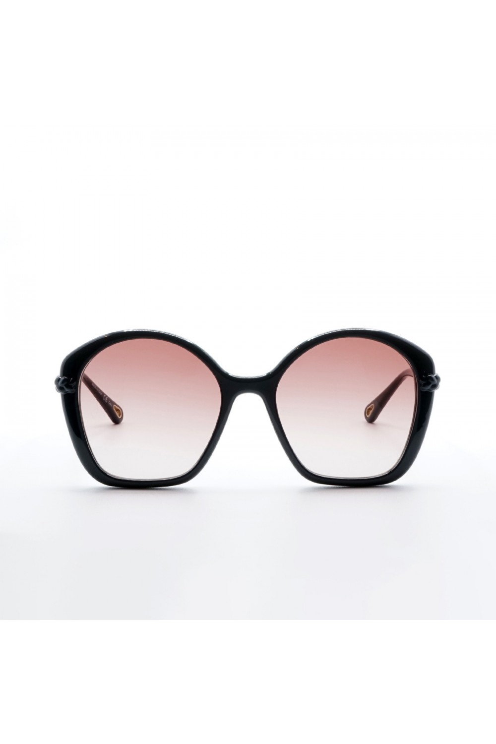 Chloè - Occhiali da sole in bio-acetato a farfalla per donna nero, burgundy  -