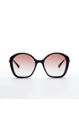 Chloè - Occhiali da sole in bio-acetato a farfalla per donna nero, burgundy  -