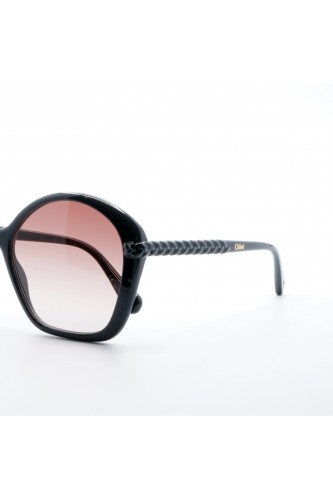 Chloè - Occhiali da sole in bio-acetato a farfalla per donna nero, burgundy  -