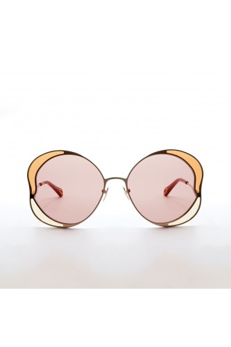 Chloè - Occhiali da sole in metallo a farfalla per donna oro - CH0024S 004