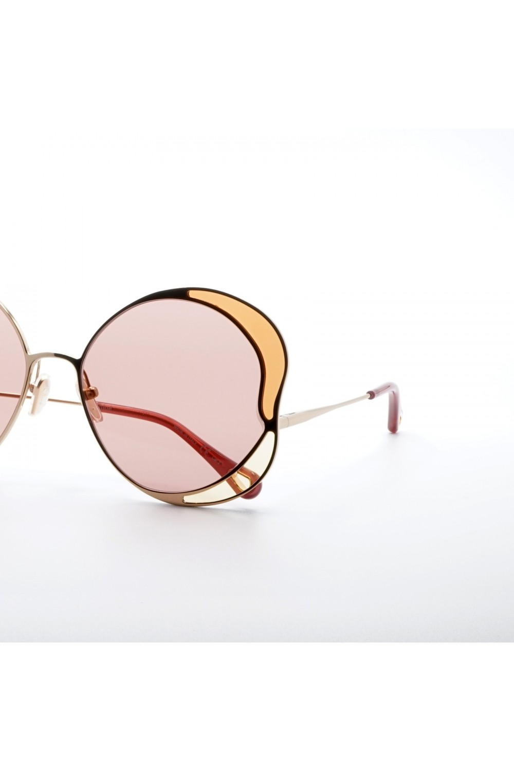 Chloè - Occhiali da sole in metallo a farfalla per donna oro - CH0024S 004