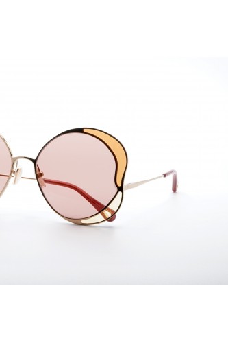 Chloè - Occhiali da sole in metallo a farfalla per donna oro - CH0024S 004