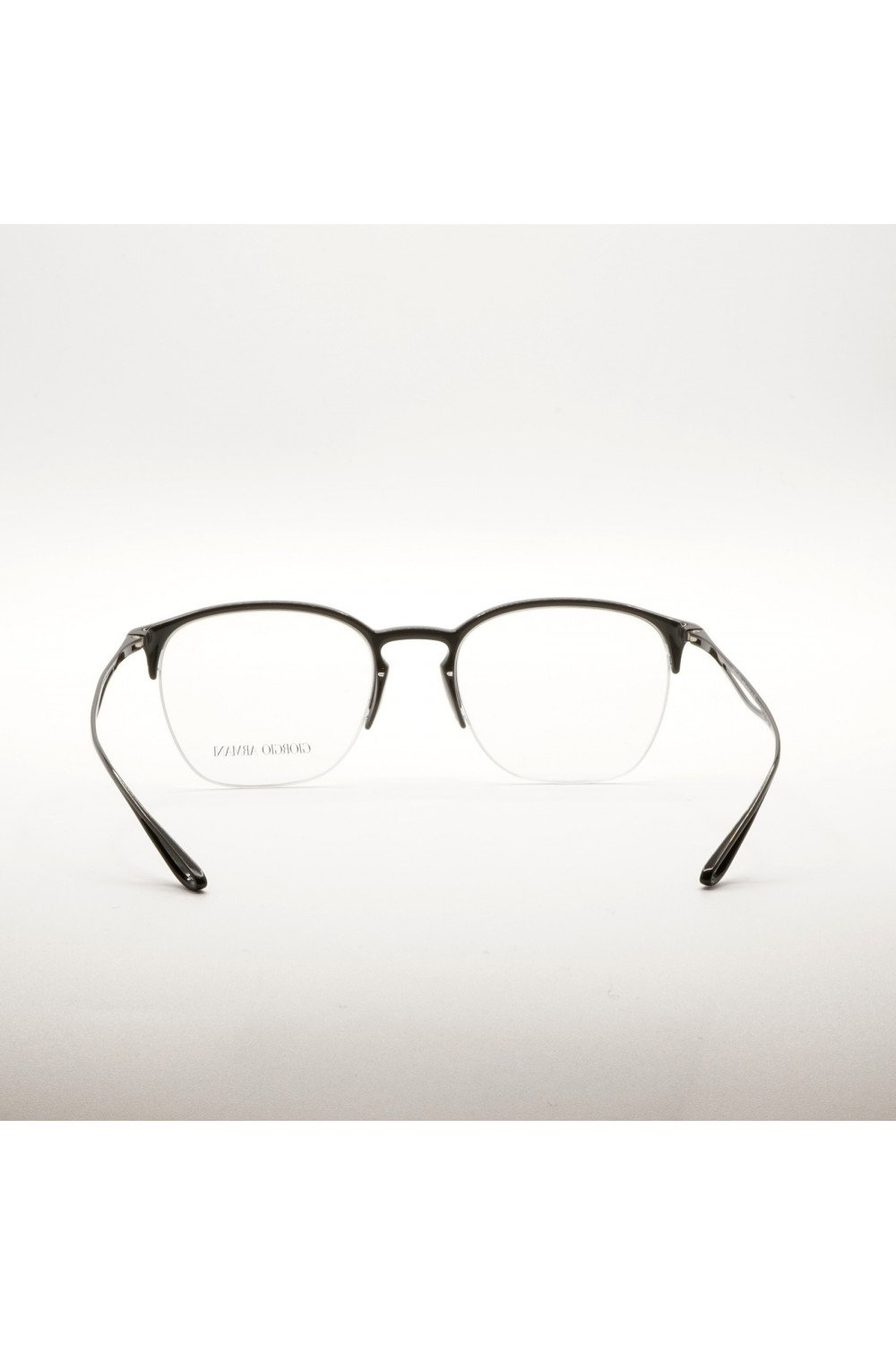 Giorgio Armani - Occhiali da vista in celluloide squadrati per uomo nero, blu -