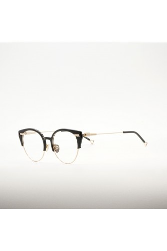 Haze - Occhiali da vista cat eye combinato bicolore per donna nero - REI 1BK