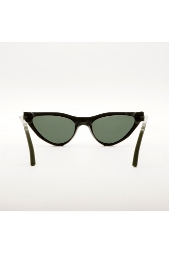 Plasticdelux - Occhiali da sole in celluloide cat eye per donna nero - TILDA
