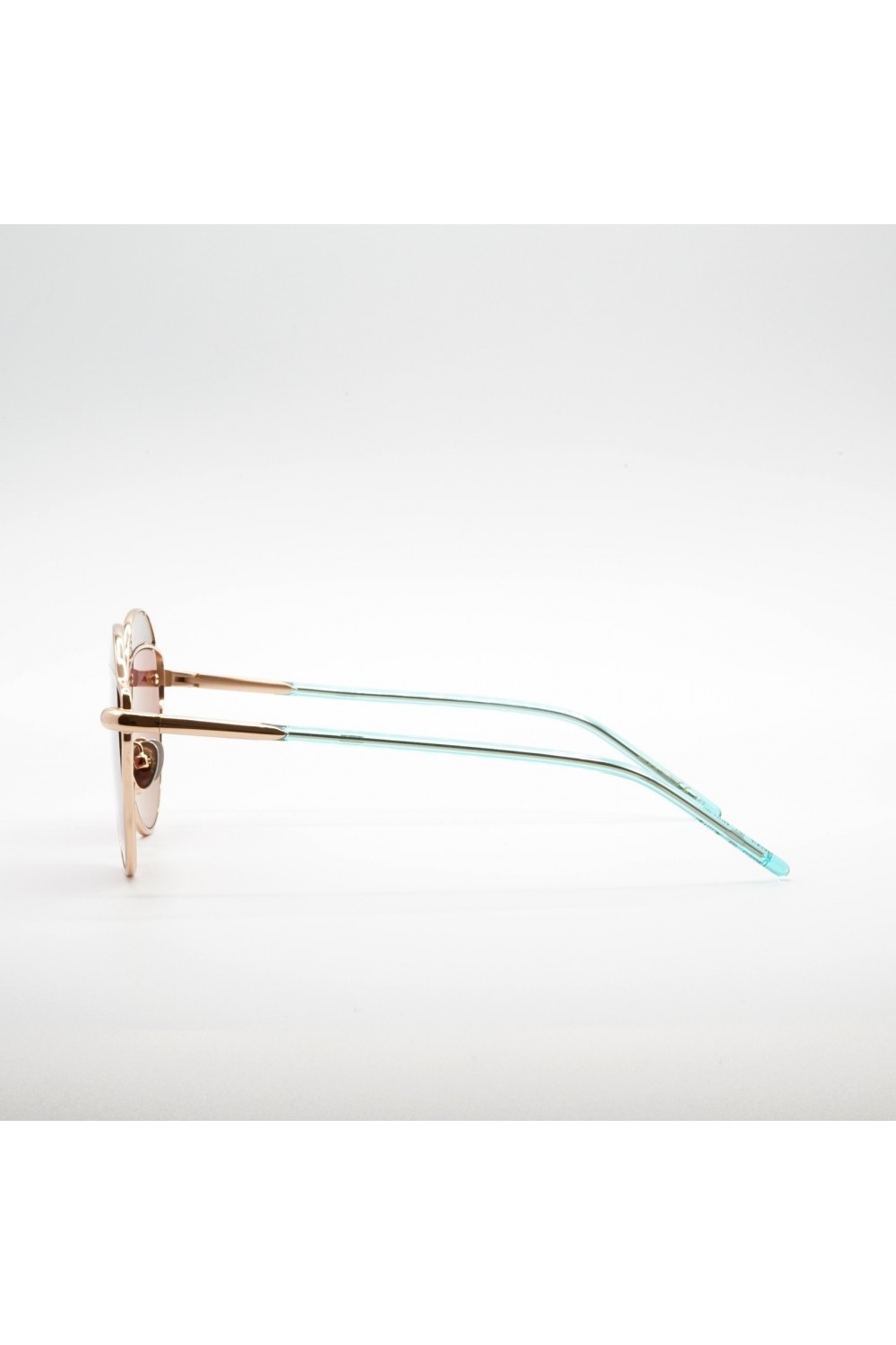 Pomellato - Occhiali da sole tondi in metallo bicolore per donna rosa, celeste