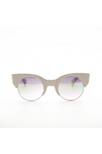 Saturnino - Occhiali da sole in celluloide tondi per donna bianco - META EARTH 6