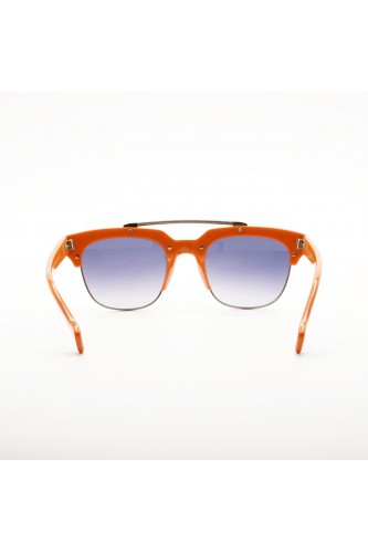 Saturnino - Occhiali da sole combinati squadrati unisex bianco, arancione