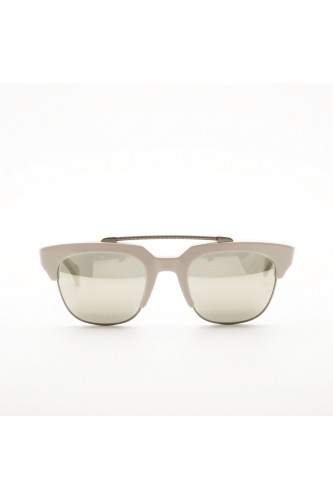 Saturnino - Occhiali da sole combinati squadrati unisex bianco, arancione