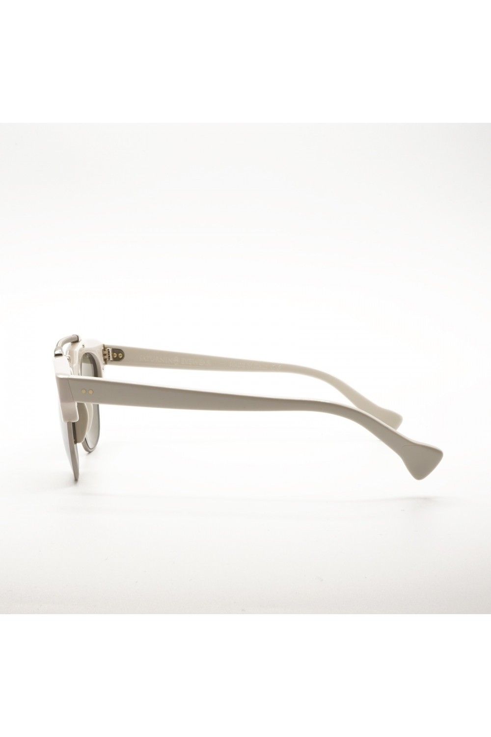 Saturnino - Occhiali da sole combinati squadrati unisex bianco, arancione