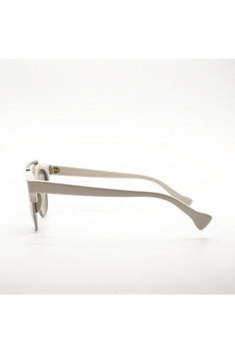 Saturnino - Occhiali da sole combinati squadrati unisex bianco, arancione