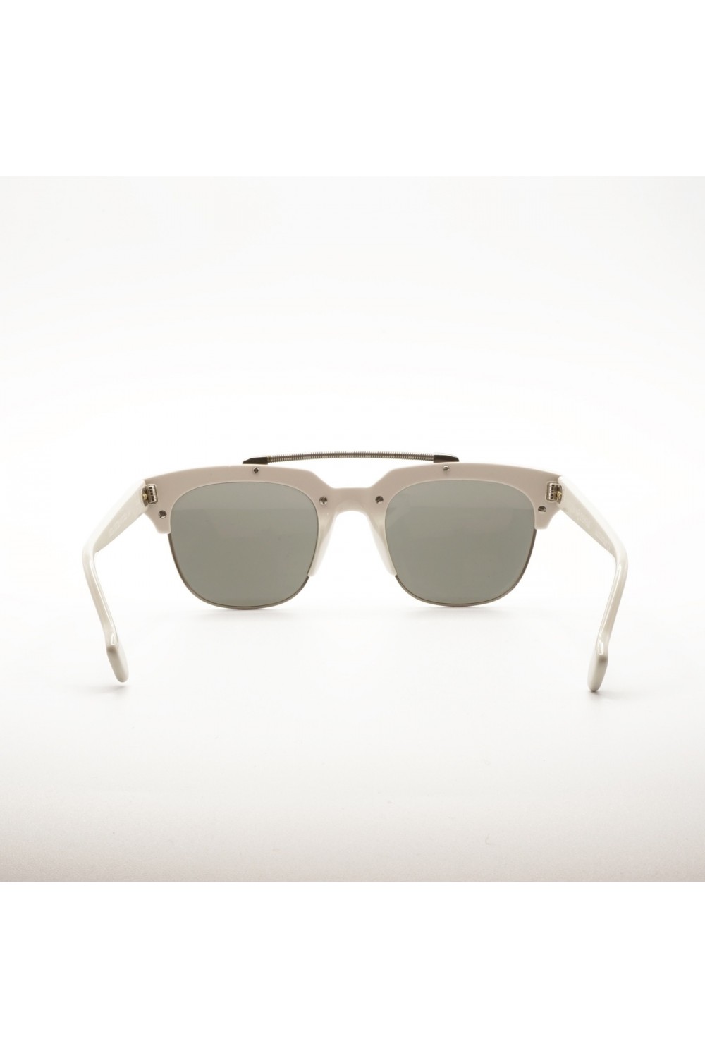 Saturnino - Occhiali da sole combinati squadrati unisex bianco, arancione