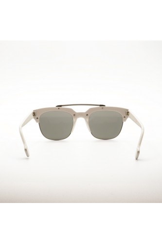 Saturnino - Occhiali da sole combinati squadrati unisex bianco, arancione