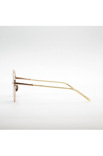 Pomellato - Occhiali da sole tondi in metallo bicolore per donna rosa, celeste