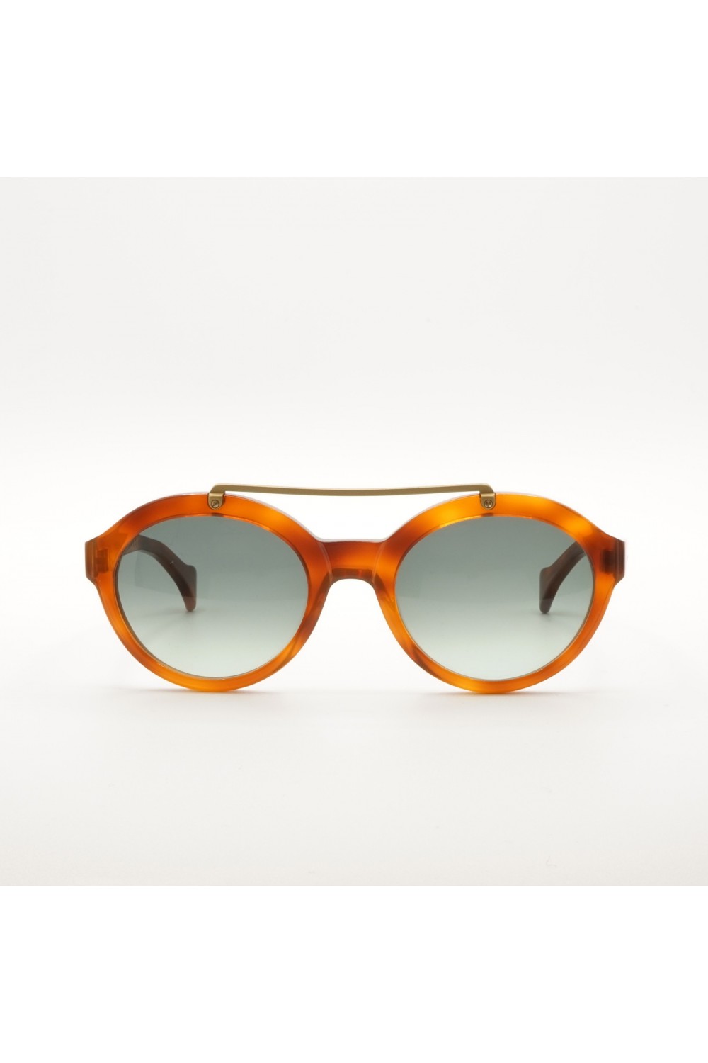 Saturnino - Occhiali da sole in celluloide ovali unisex blu, tartarugato