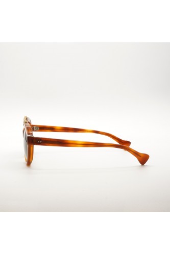 Saturnino - Occhiali da sole in celluloide ovali unisex blu, tartarugato