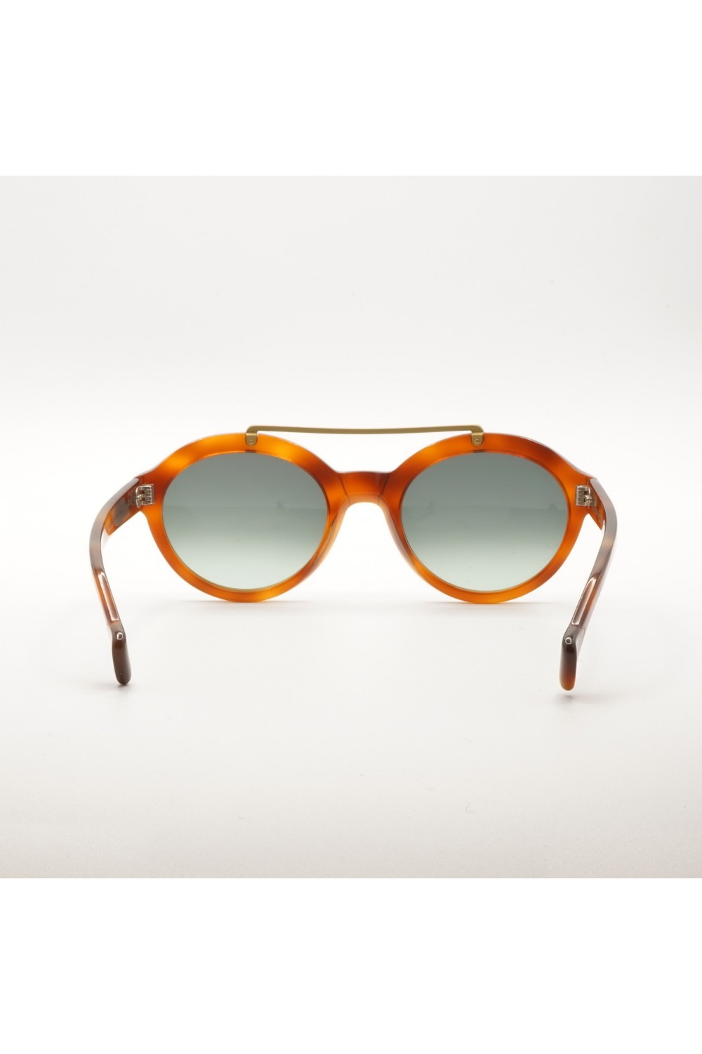 Saturnino - Occhiali da sole in celluloide ovali unisex blu, tartarugato