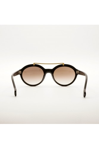 Saturnino - Occhiali da sole in celluloide ovali unisex blu, tartarugato