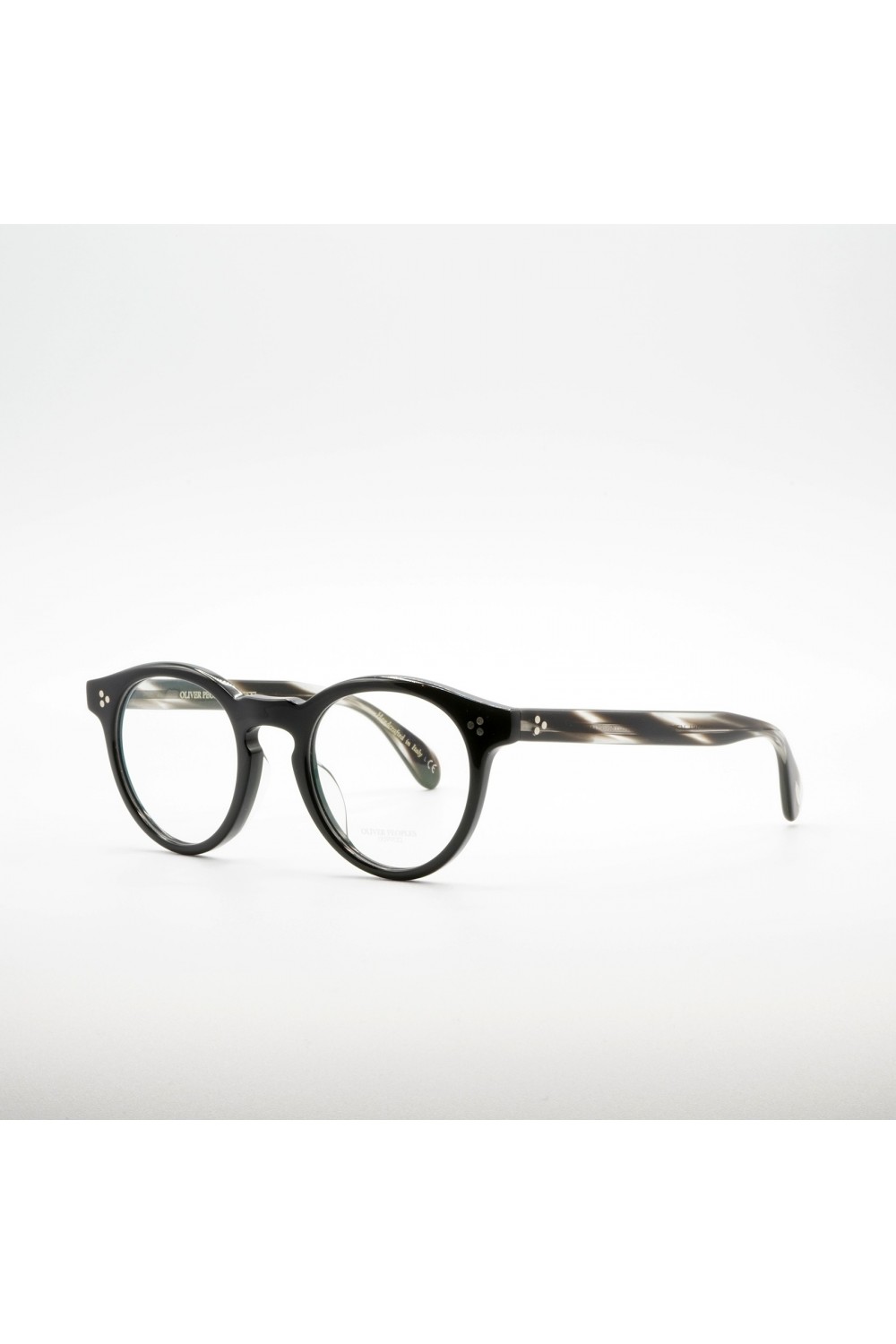 Oliver Peoples - Occhiali da vista tondi in celluloide unisex nero, marrone