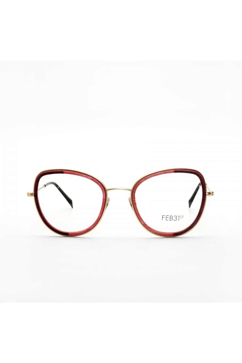 Feb 31st - Occhiali da vista in legno tondi per donna rosa - ARIKA 7424