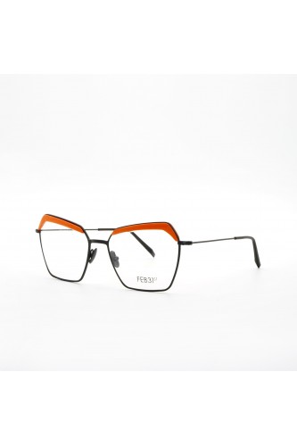 Feb 31st - Occhiali da vista in legno esagonali per donna arancione - LORY 1665