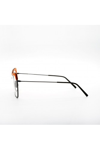 Feb 31st - Occhiali da vista in legno esagonali per donna arancione - LORY 1665