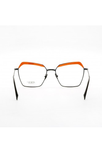 Feb 31st - Occhiali da vista in legno esagonali per donna arancione - LORY 1665