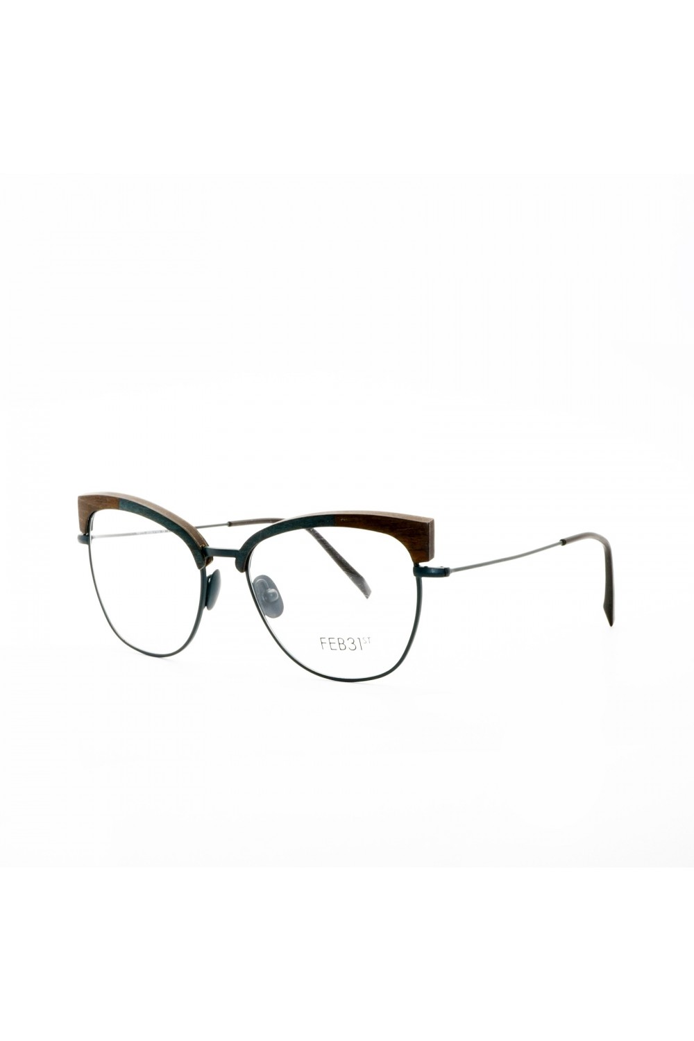 Feb 31st - Occhiali da vista in legno cat eye per donna verde petrolio - SUSY