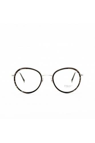 Feb 31st - Occhiali da vista in legno tondi unisex nero, argento - CRI