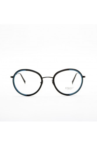 Feb 31st - Occhiali da vista in legno tondi unisex nero, argento - CRI