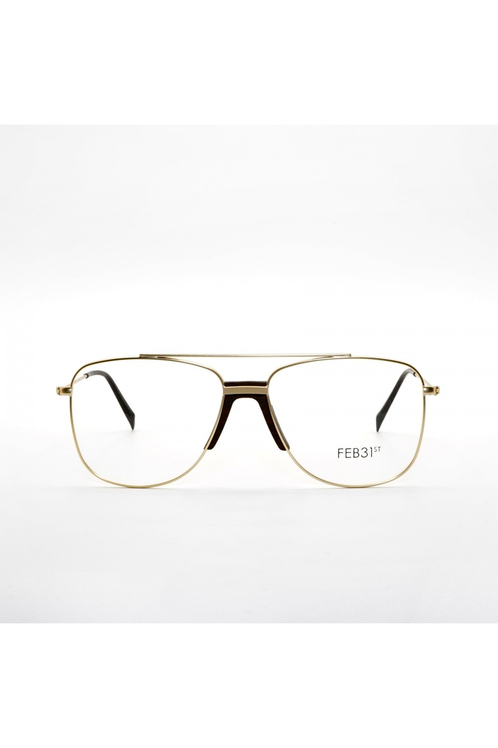 Feb 31st - Occhiali da vista in legno squadrati unisex oro - GIAN QUERCIA